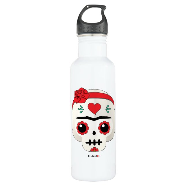 Frida Kahlo | FridaMoji - Sugar Skull Stainless Steel Water Bottle (Front)