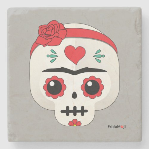 Frida Kahlo  FridaMoji _ Sugar Skull Stone Coaster