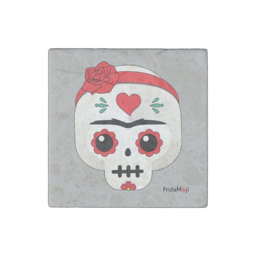 Frida Kahlo  FridaMoji _ Sugar Skull Stone Magnet