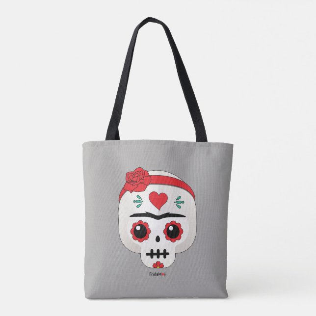 Frida Kahlo | FridaMoji - Sugar Skull Tote Bag (Back)