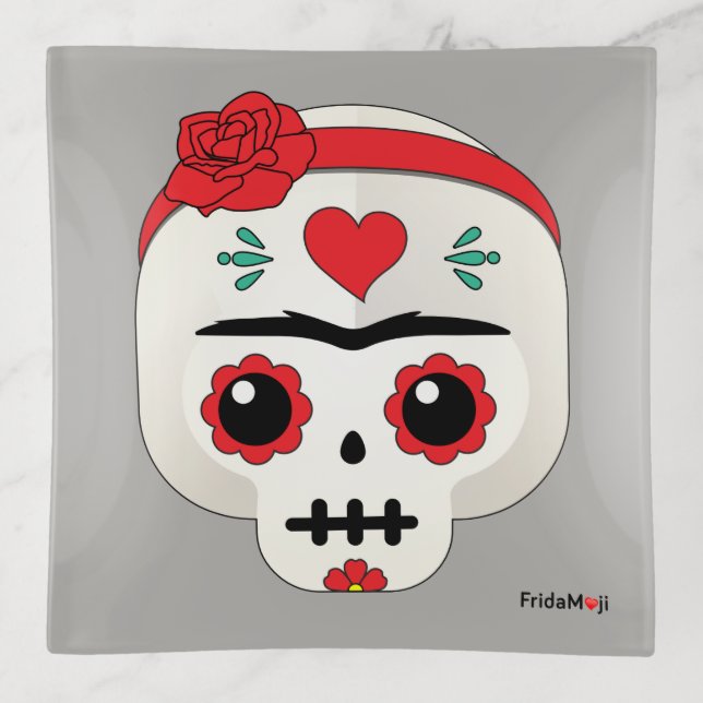 Frida Kahlo | FridaMoji - Sugar Skull Trinket Tray (Front)