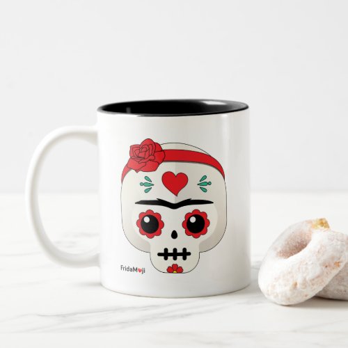 Frida Kahlo  FridaMoji _ Sugar Skull Two_Tone Coffee Mug