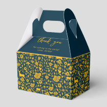 Frida Kahlo | Gold & Navy Floral Pattern Favor Boxes