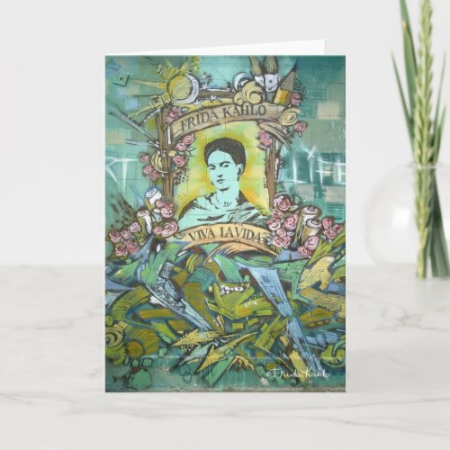 Frida Kahlo Graffiti Card