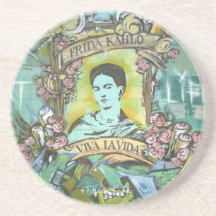 Frida Kahlo Graffiti Drink Coaster