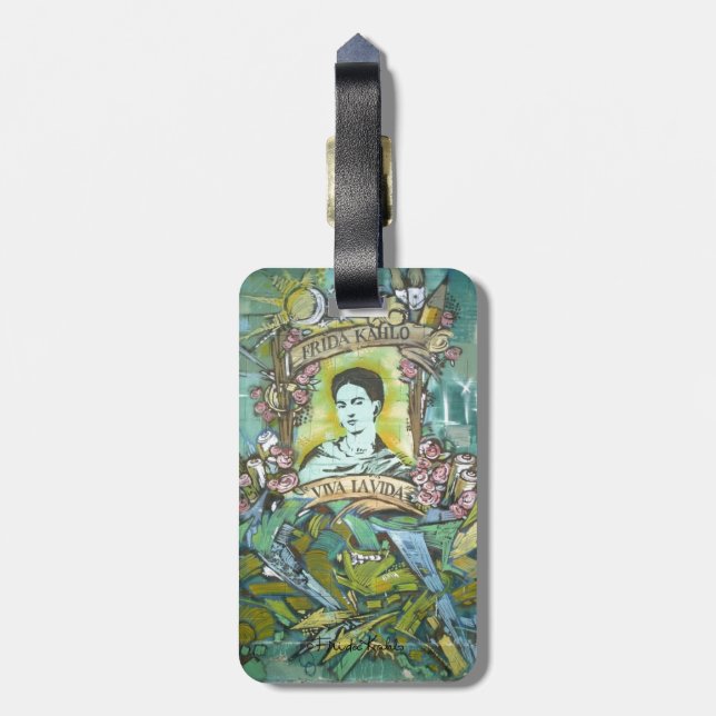 Frida Kahlo Graffiti Luggage Tag (Back Vertical)