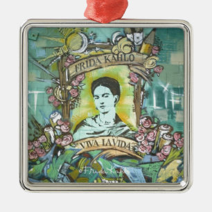 Frida Kahlo Graffiti Metal Ornament