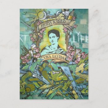 Frida Kahlo Graffiti Postcard by fridakahlo at Zazzle