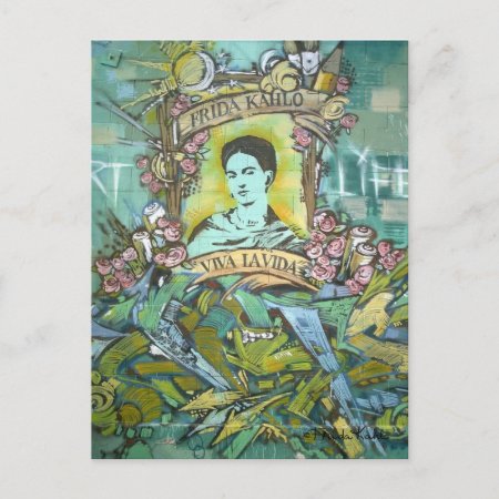 Frida Kahlo Graffiti Postcard