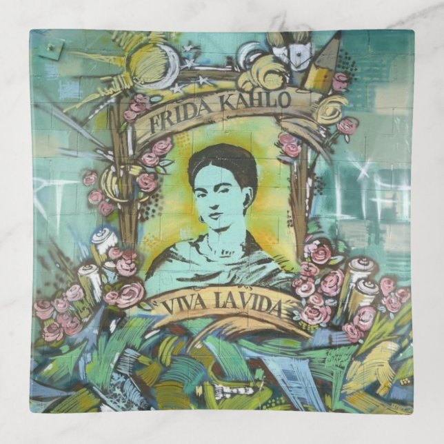 Frida Kahlo Graffiti Trinket Tray (Front)