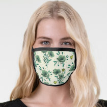 Frida Kahlo | Green Floral Pattern Face Mask