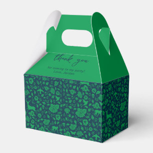 Frida Kahlo Green & Navy Floral Pattern Favor Boxes