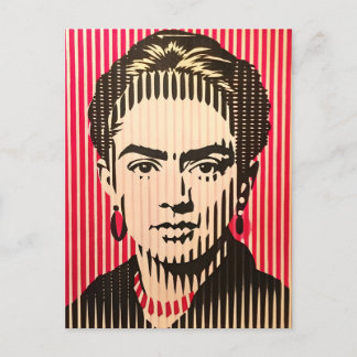 Frida Kahlo in BAUHAUS optical illusion style Postcard