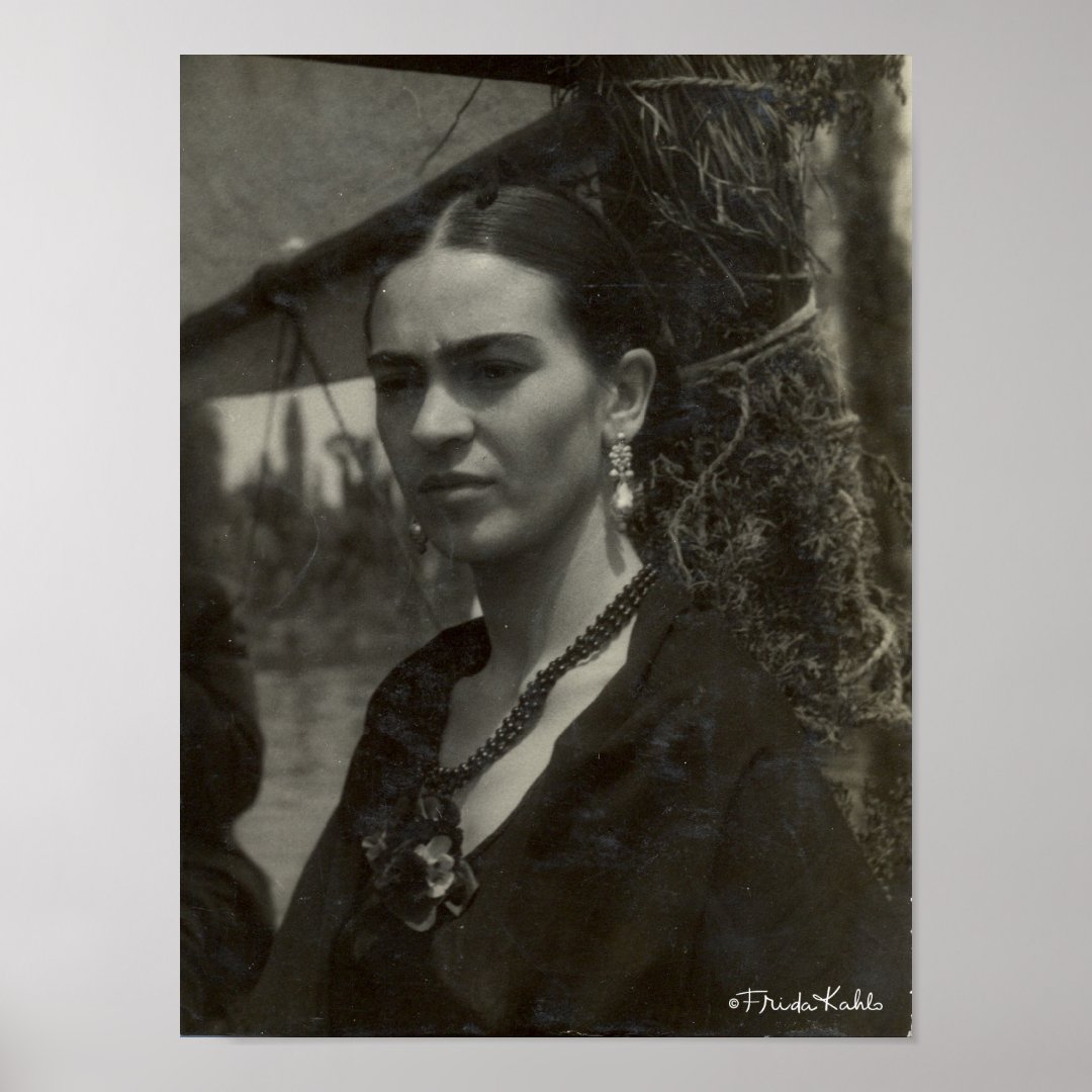 Frida Kahlo in Black Poster | Zazzle