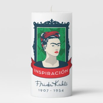 Frida Kahlo | Inspiración Pillar Candle by fridakahlo at Zazzle