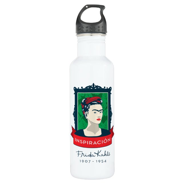 Frida Kahlo | Inspiración Stainless Steel Water Bottle (Front)