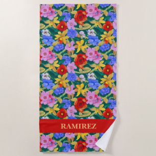 Frida Kahlo Inspired Beach Towel