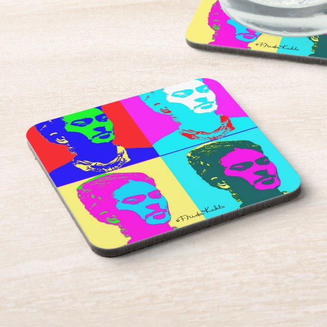 Frida Kahlo Inspired Portrait Beverage Coaster (Left Side)
