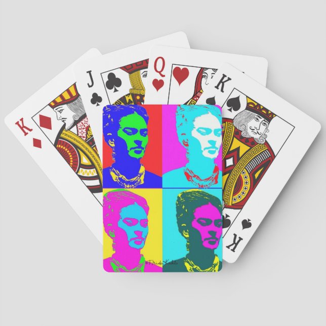 Frida Kahlo Inspired Portrait Poker Cards (Back)