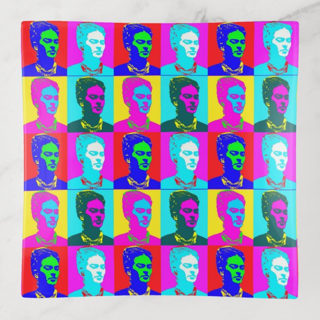 Frida Kahlo Inspired Portrait Trinket Tray (Front)