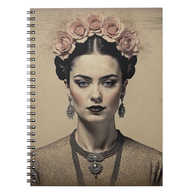 Frida Kahlo-inspired Vintage Notebook (Front)