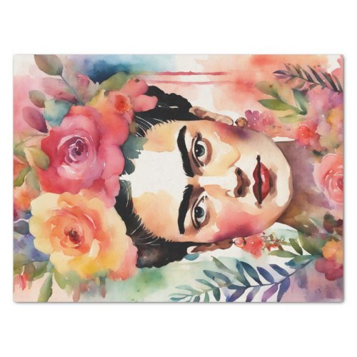 Frida Kahlo inspired watercolor tissue paper