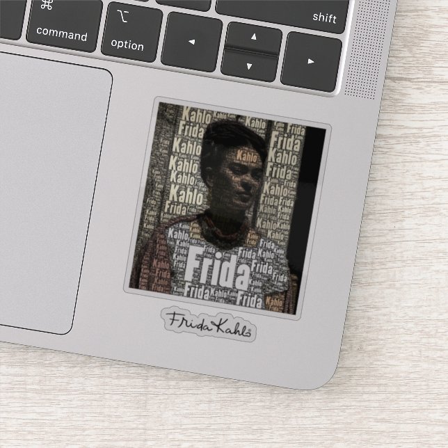 Frida Kahlo Lettering Portrait 2 Sticker (Detail)