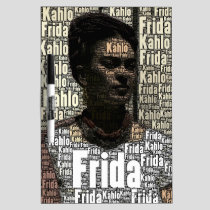 Frida Kahlo Lettering Portrait Dry Erase Board