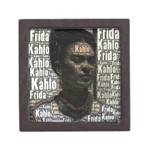 Frida Kahlo Lettering Portrait Jewelry Box