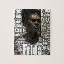 Frida Kahlo Lettering Portrait Jigsaw Puzzle