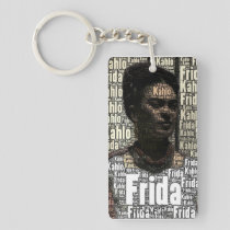 Frida Kahlo Lettering Portrait Keychain