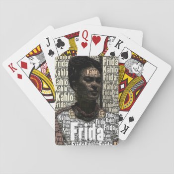 Frida Kahlo Lettering Portrait Playing Cards by fridakahlo at Zazzle