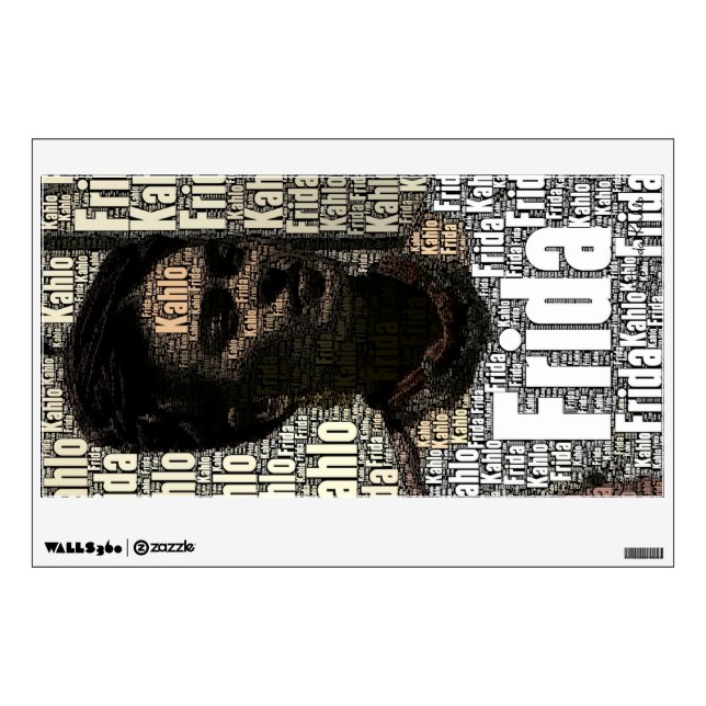 Frida Kahlo Lettering Portrait Wall Sticker (Front)