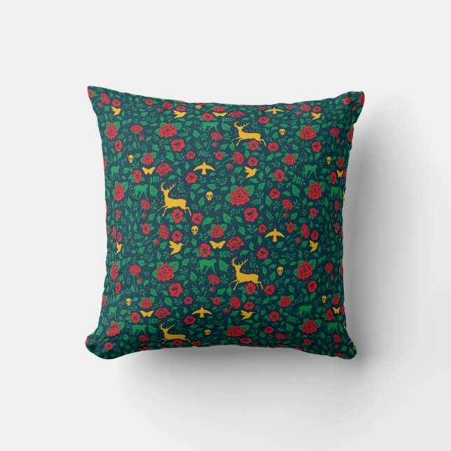 Frida Kahlo | Life Symbols Throw Pillow (Front)