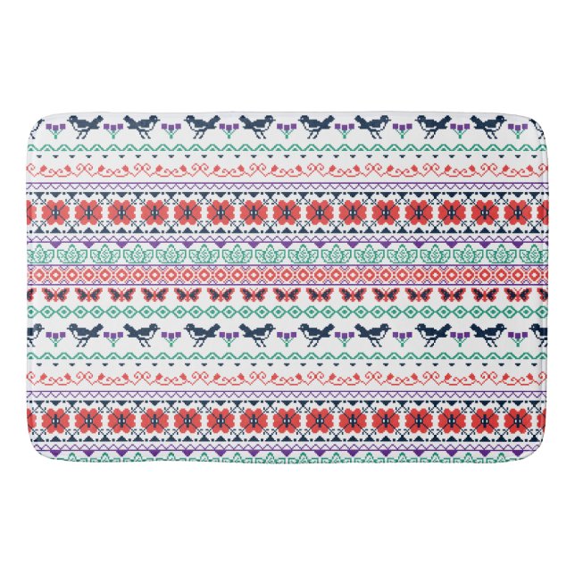Frida Kahlo | Mexican Pattern Bathroom Mat (Front)