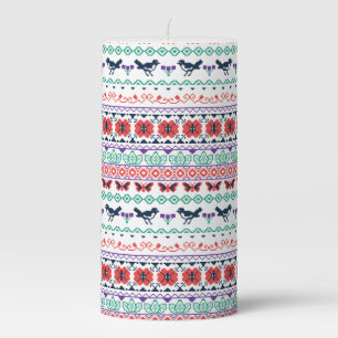 Frida Kahlo Mexican Pattern Pillar Candle