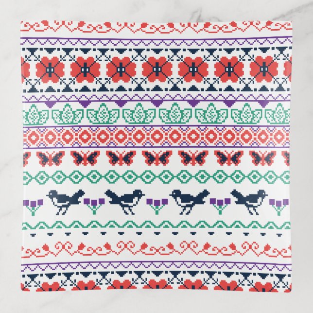 Frida Kahlo | Mexican Pattern Trinket Tray (Front)