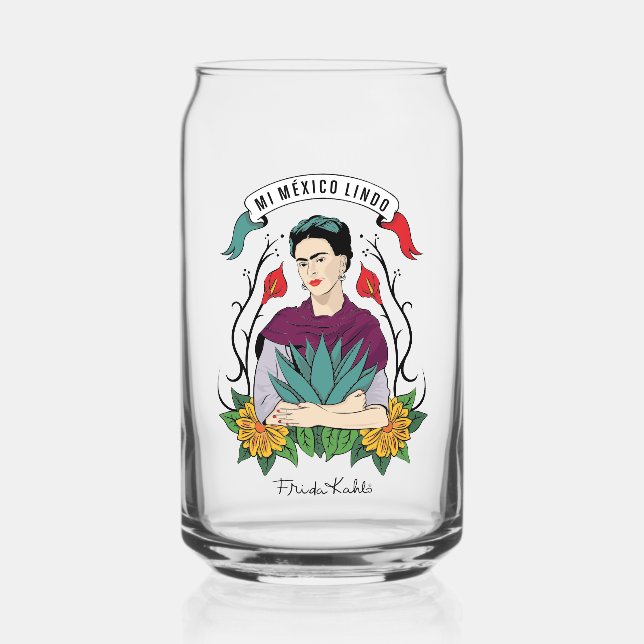 Frida Kahlo | Mi Mexico Lindo Can Glass (Front)