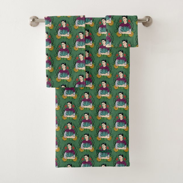 Frida Kahlo | Mi Mexico Lindo Pattern Bath Towel Set (Insitu)
