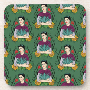 Frida Kahlo Mi Mexico Lindo Pattern Beverage Coaster