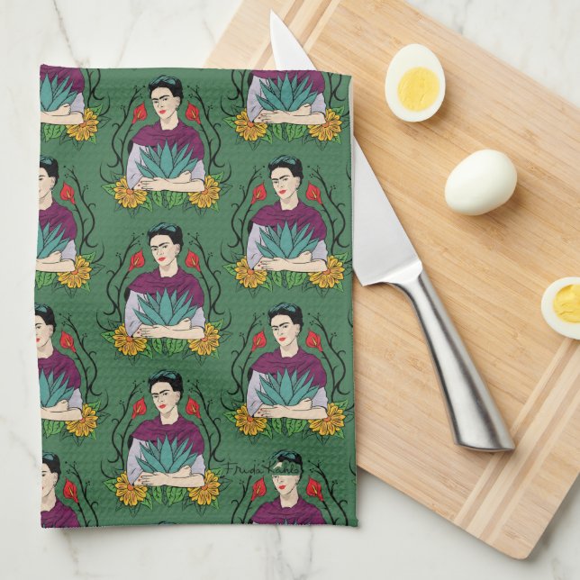 Frida Kahlo | Mi Mexico Lindo Pattern Kitchen Towel (Quarter Fold)
