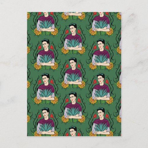 Frida Kahlo  Mi Mexico Lindo Pattern Postcard