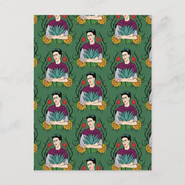 Frida Kahlo | Mi Mexico Lindo Pattern Postcard (Front)