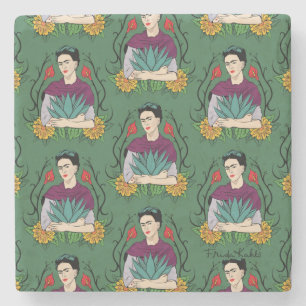 Frida Kahlo Mi Mexico Lindo Pattern Stone Coaster