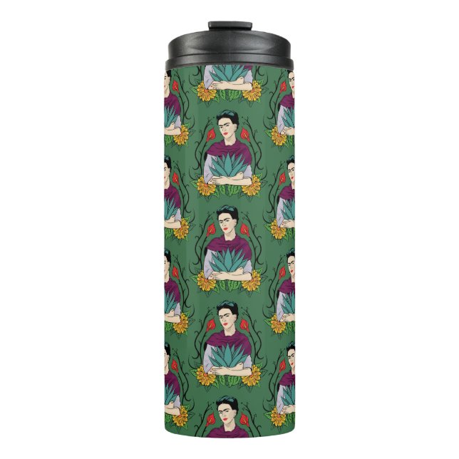 Frida Kahlo | Mi Mexico Lindo Pattern Thermal Tumbler (Front)