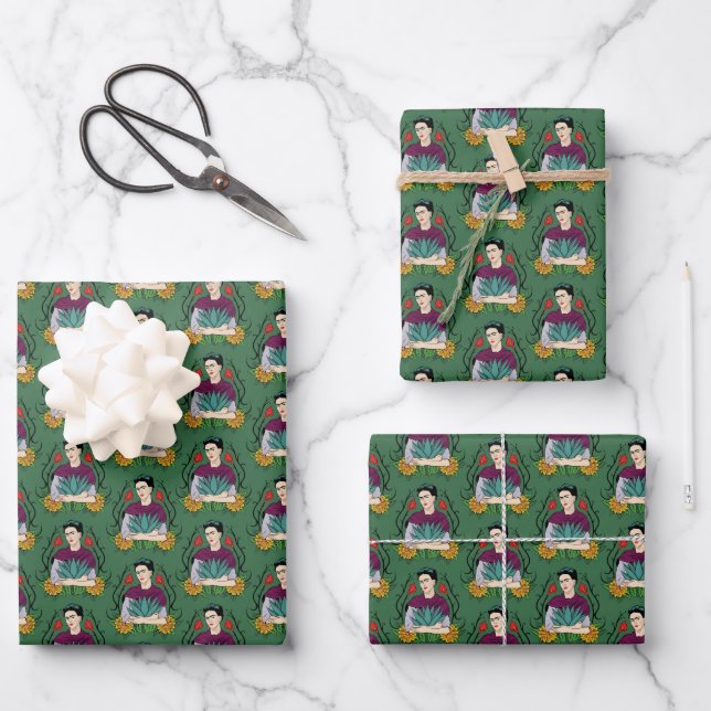 Frida Kahlo | Mi Mexico Lindo Pattern Wrapping Paper Sheets (Front)