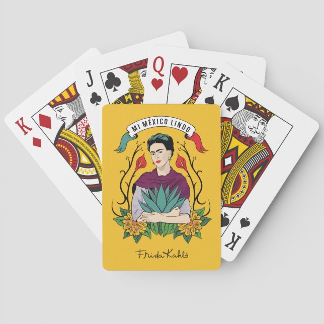 Frida Kahlo | Mi Mexico Lindo Poker Cards (Back)