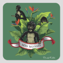Frida Kahlo | Mis Monos Square Sticker