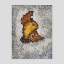 Frida Kahlo Monet-Style Bird Painting Postcard