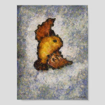 Frida Kahlo Monet-Style Bird Painting Poster